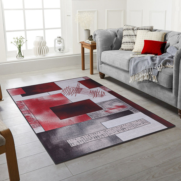 Metro Lane Fetter Red Area Rug Wayfair.co.uk